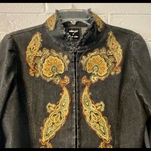 NICOLE MILLER embroidered denim jacket- M